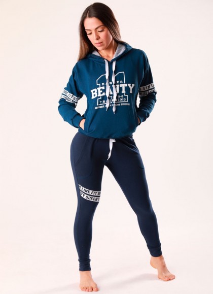 SUDADERA BEAUTY DANGER BLUE de GYM LINE - Fitnessstore