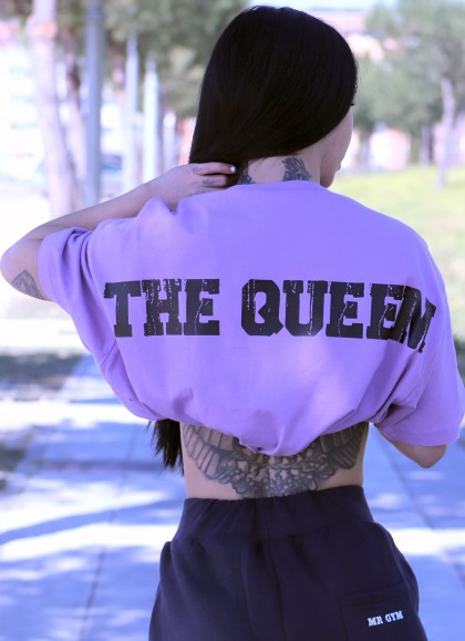 CAMISETA OVERSIZE LILA AND BLACK (THE QUEEN) - GYM LINE