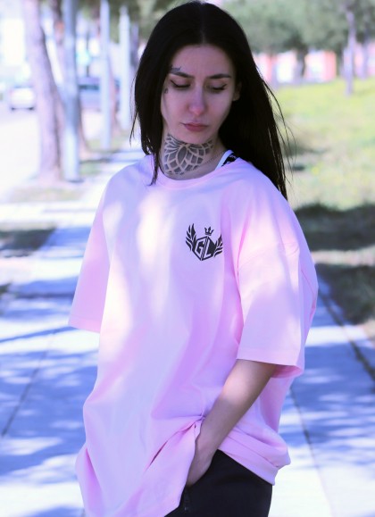 CAMISETA OVERSIZE PINK AND BLACK - GYM LINE