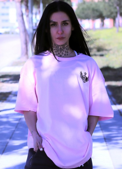 CAMISETA OVERSIZE PINK AND BLACK - GYM LINE