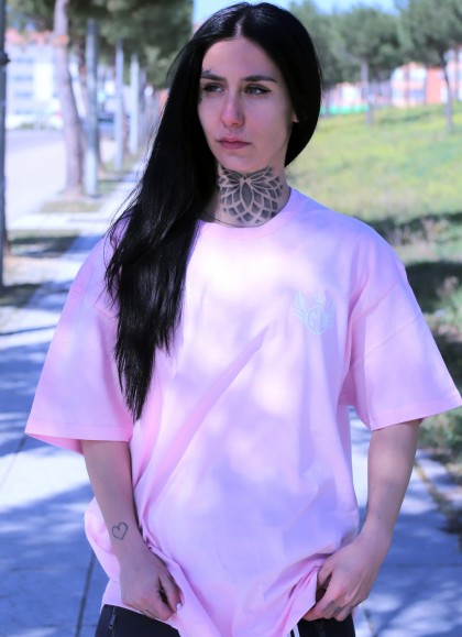 CAMISETA OVERSIZE PINK AND WHITE - GYM LINE