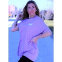 CAMISETA OVERSIZE LILA AND WHITE (THE QUEEN)  - GYM LINE