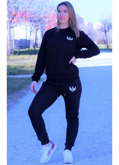SUDADERA BASIC BLACK THE QUEEN - FITNESSSTORE