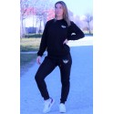 SUDADERA BASIC BLACK THE QUEEN - FITNESSSTORE
