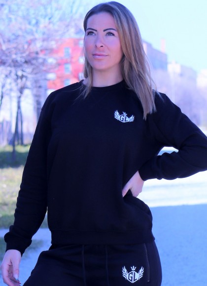 SUDADERA BASIC BLACK THE QUEEN - FITNESSSTORE