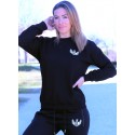 SUDADERA BASIC BLACK THE QUEEN - FITNESSSTORE