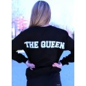 SUDADERA BASIC BLACK THE QUEEN - FITNESSSTORE