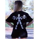 CAMISETA OVERSIZE BLACK STRONG GIRL - GYM LINE