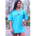 CAMISETA OVERSIZE SKY BLUE STRONG GIRL - GYM LINE