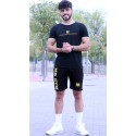 PANTALON CORTO MRGYM BLACK & YELLOW  - Fitnessstore