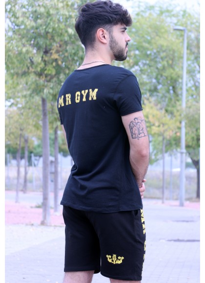 PANTALON CORTO MRGYM BLACK & YELLOW  - Fitnessstore