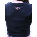 TOP CROP CORTO BLACK  BICHOTA - GYM LINE