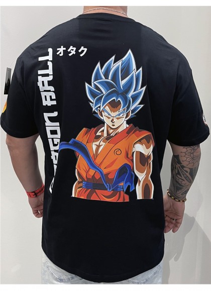 CAMISETA NEW OVERSIZE WHITE  GOKU ULTRA INSTINTO DE DRAGON BALL DE MR GYM - FITNESSSTORE.ES