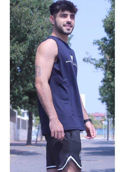 CAMISETA TANKTOP BLUE NEW ROUND LOGO
