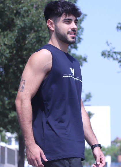 CAMISETA TANKTOP BLUE NEW ROUND LOGO