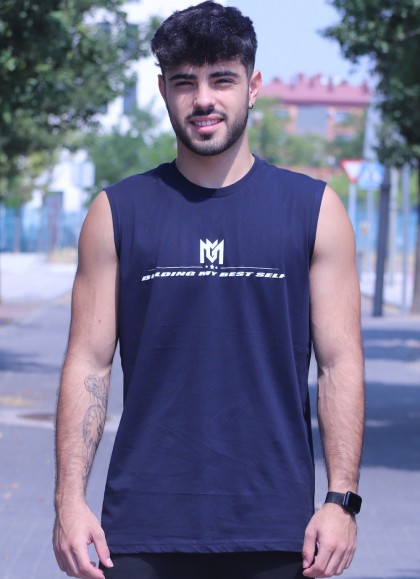 CAMISETA TANKTOP BLUE NEW ROUND LOGO