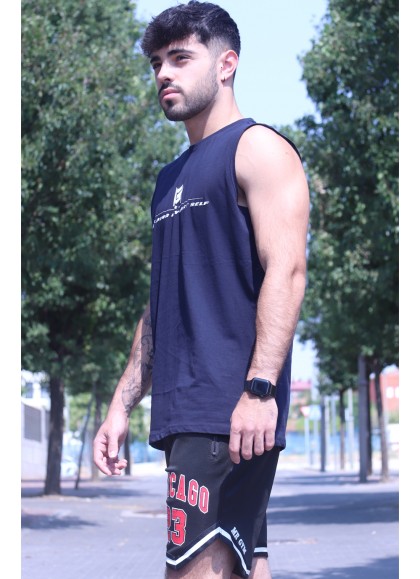 CAMISETA TANKTOP BLUE NEW ROUND LOGO