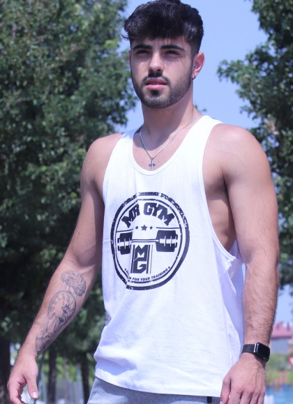CAMISETA DE TIRANTES URBAN WHITE NEW ROUND LOGO
