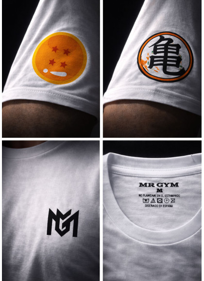 CAMISETA NEW OVERSIZE WHITE MAESTRO ROSHI DRAGON BALL DE MR GYM - FITNESSSTORE.ES