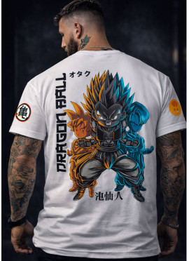 CAMISETA NEW OVERSIZE WHITE GOTEN DE DRAGON BALL DE MR GYM - FITNESSSTORE.ES