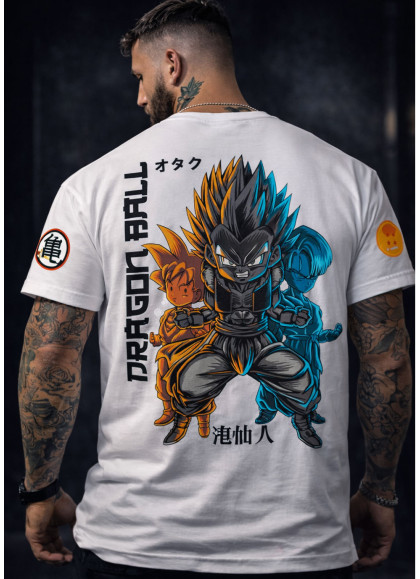 CAMISETA NEW OVERSIZE WHITE GOTEN DE DRAGON BALL DE MR GYM - FITNESSSTORE.ES