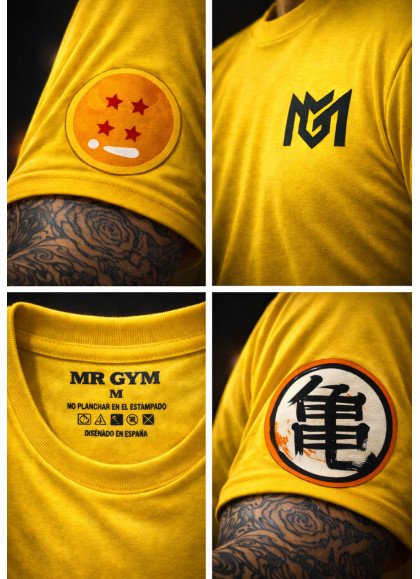 CAMISETA NEW OVERSIZE YELLOW GOTEN DE DRAGON BALL DE MR GYM - FITNESSSTORE.ES