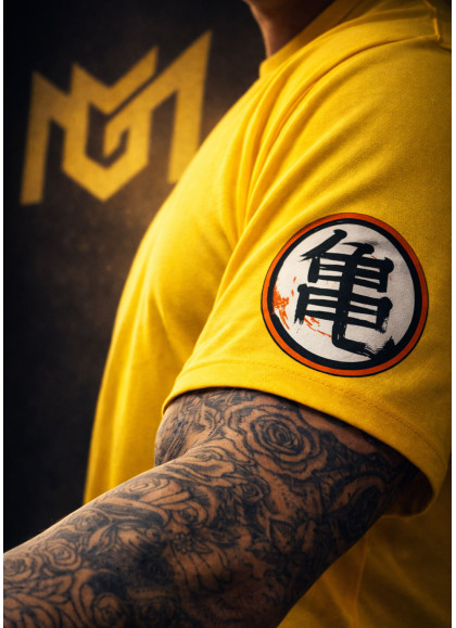 CAMISETA NEW OVERSIZE YELLOW GOTEN DE DRAGON BALL DE MR GYM - FITNESSSTORE.ES